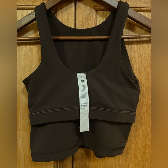 Lululemon Align High Neck Tank Top Espresso Brown 2/XS Removable Pads Included - Picture 8 of 13